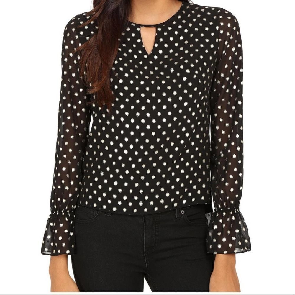 Amanda Uprichard Aureliablack Gold Dotblouse